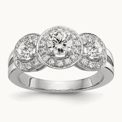 Three Stone Engagement Ring, 1.25 ct tw Lab-Grown Diamond