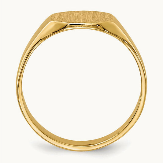 8.0x6. Closed Back Signet Ring, 25mm, 14K