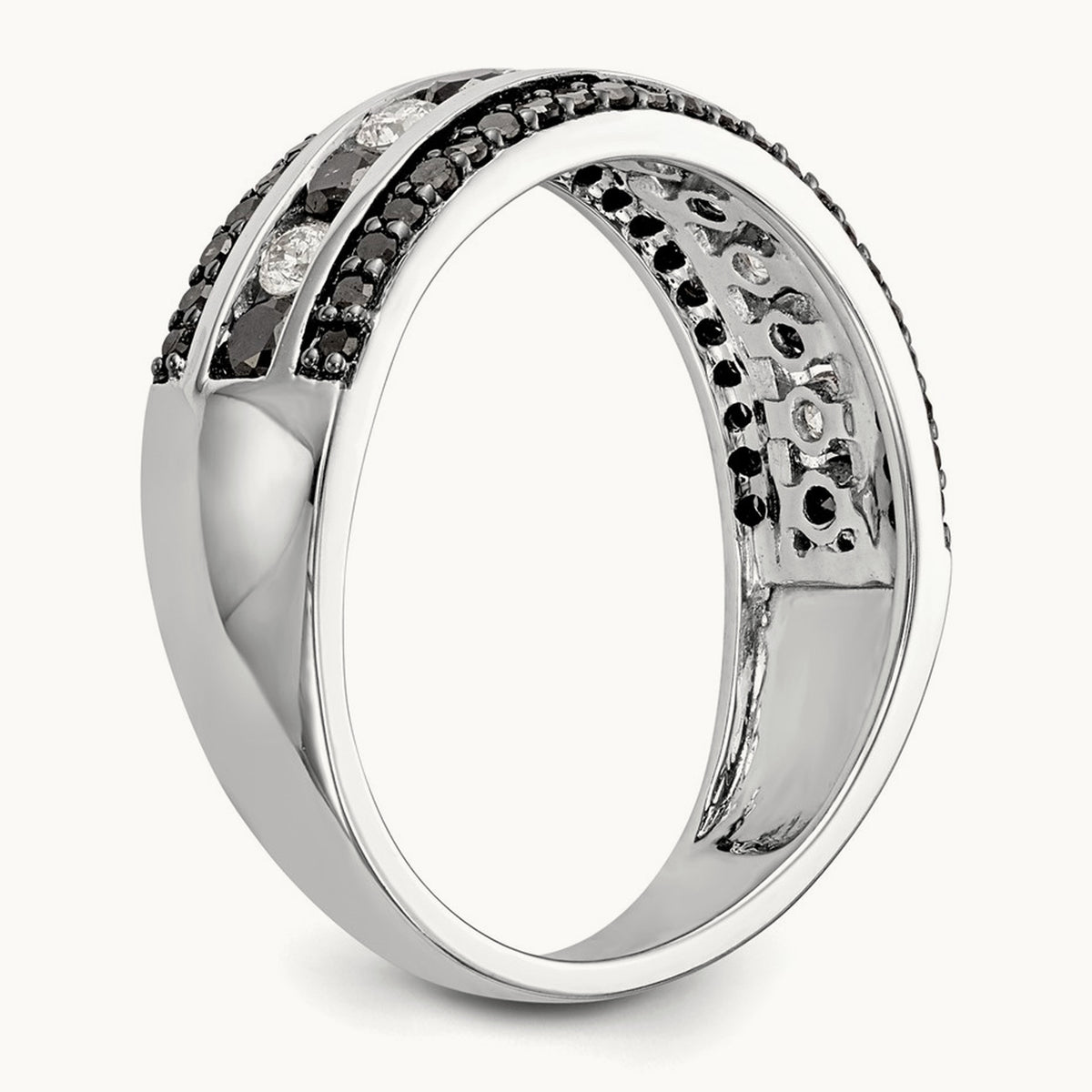 Black and White Band, 0.75 ct tw