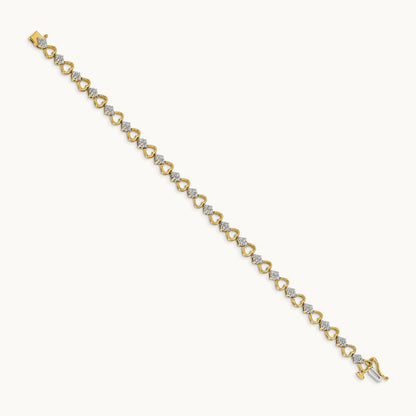 Heart Link Bracelet, 1.00 ct tw Lab-Grown Diamond