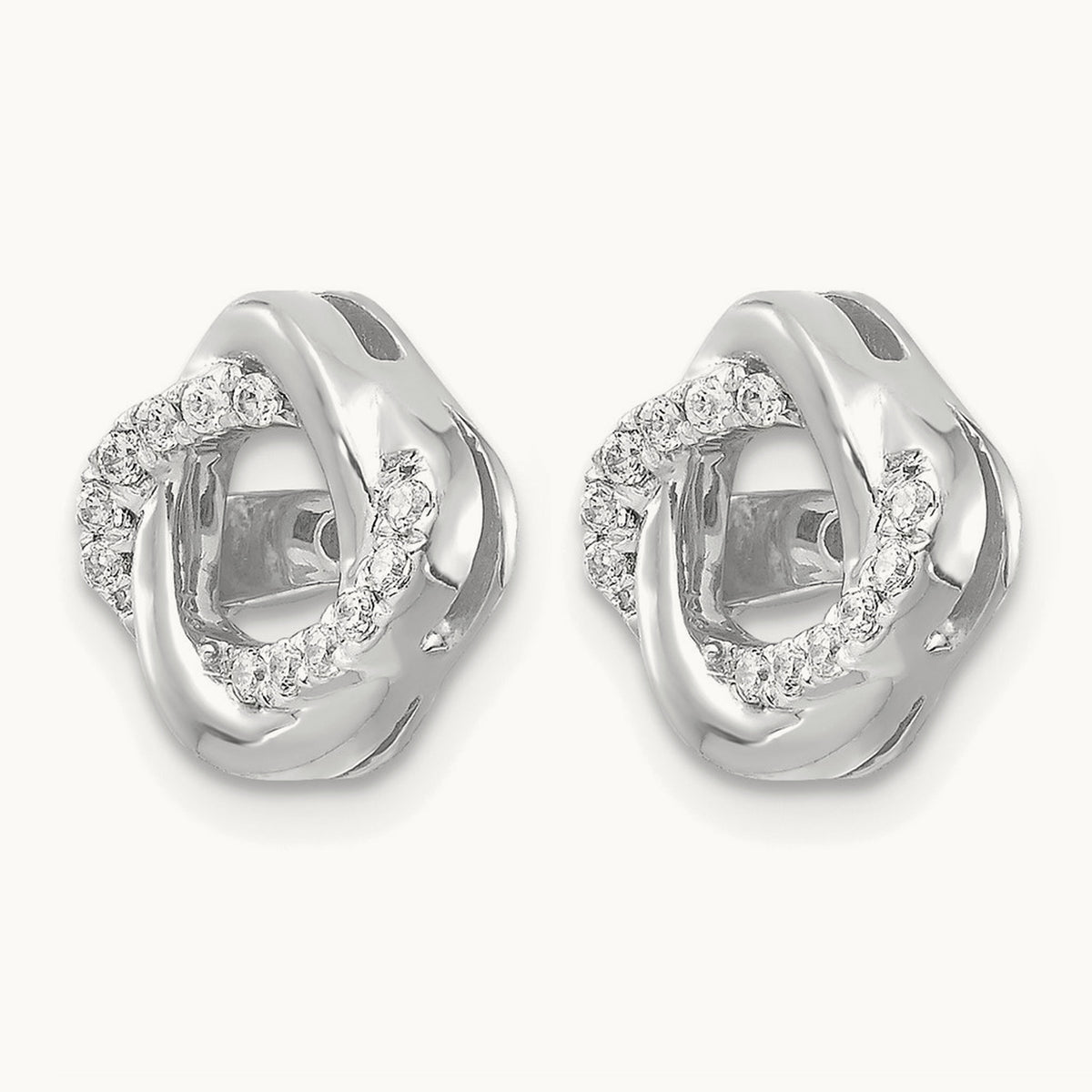 Diamond Jacket Earrings, 14K White Gold