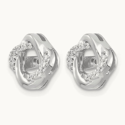 Diamond Jacket Earrings, 14K White Gold