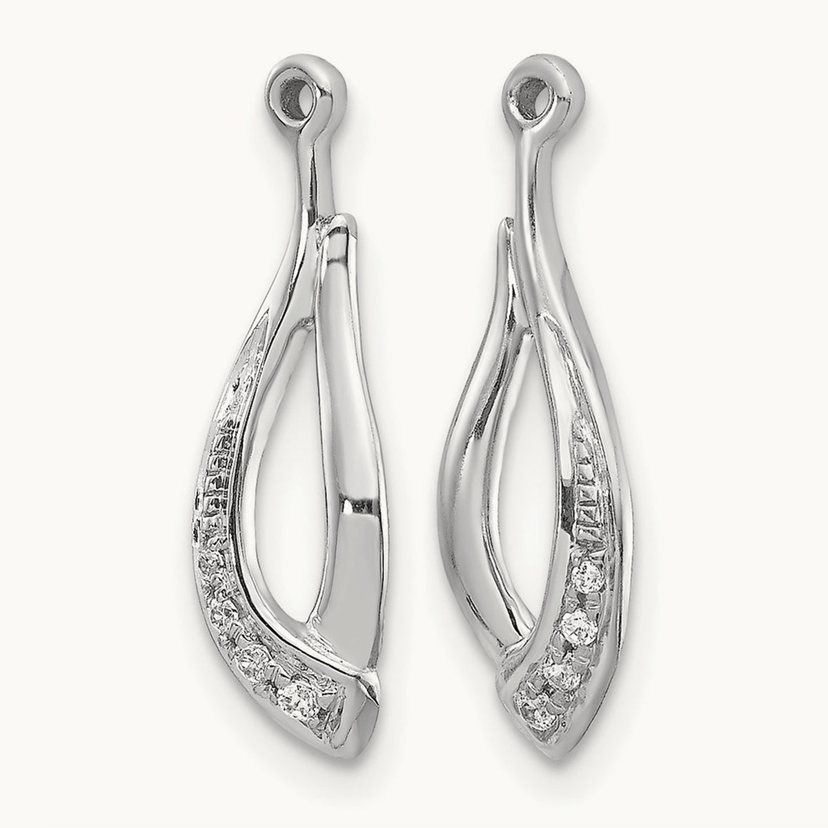 Twisted Teardrop Diamond Earring Jackets, 14K White Gold