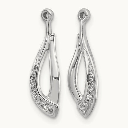 Twisted Teardrop Diamond Earring Jackets, 14K White Gold