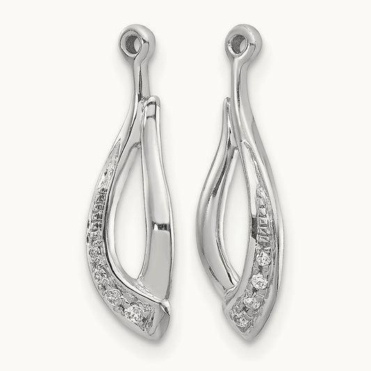 Twisted Teardrop Diamond Earring Jackets, 14K White Gold