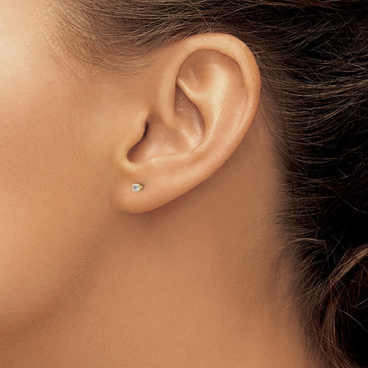 14y Diamond Stud Push-on Post Earrings — 2.4mm