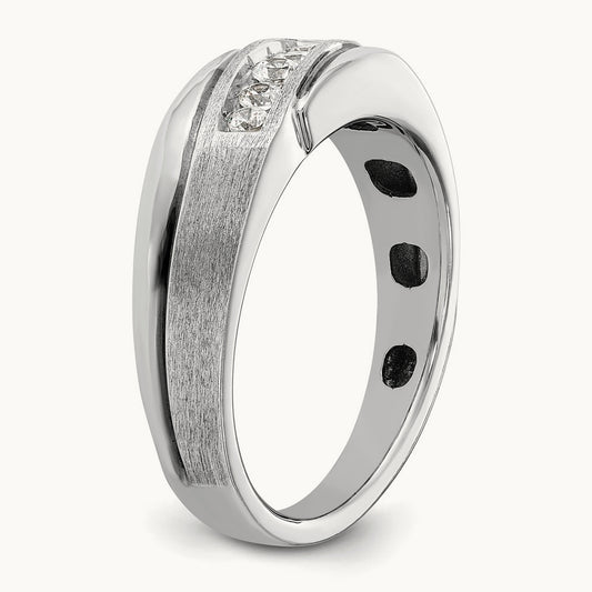 With Black RH Men's Ring, 0.25 ct tw Lab-Grown Diamond
