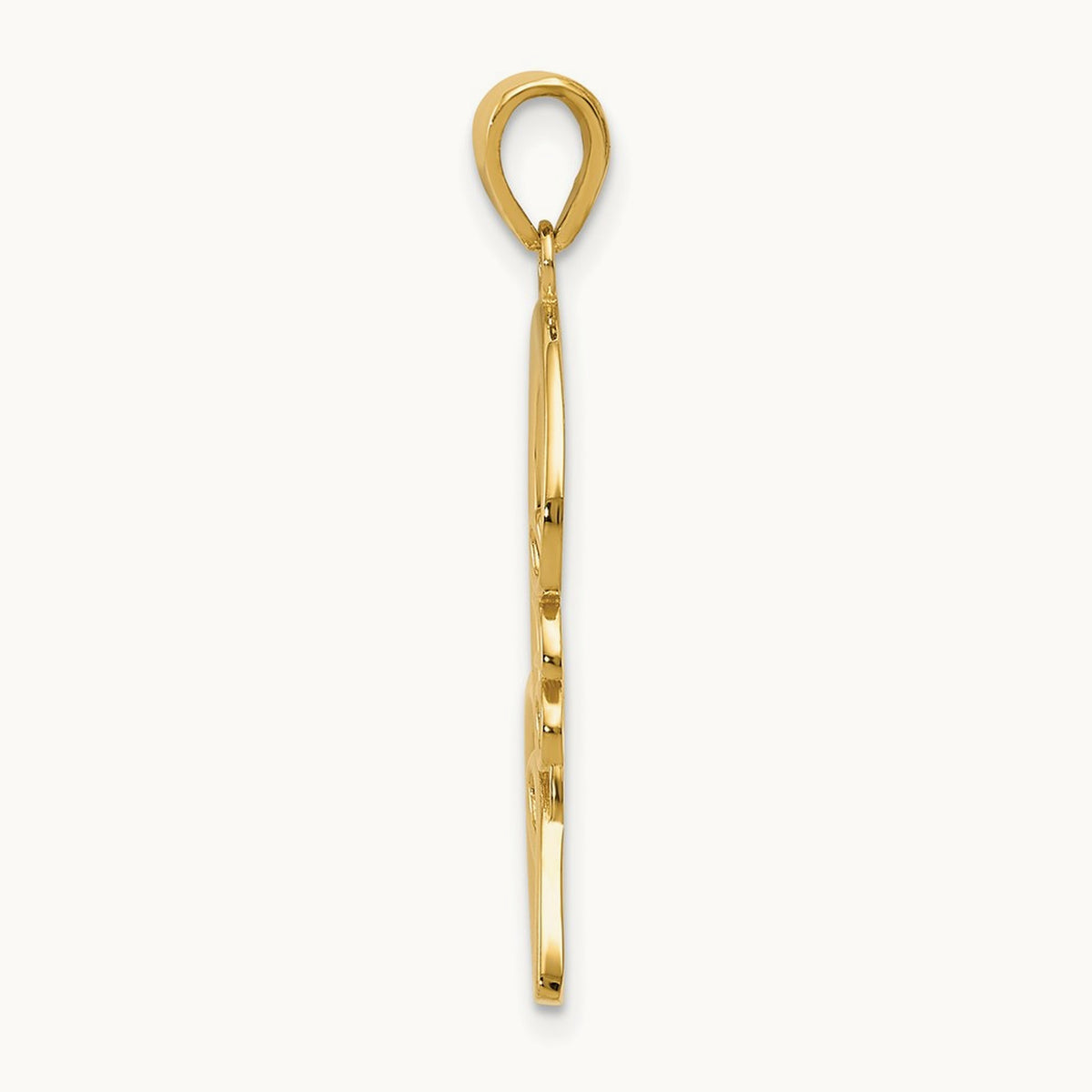 Polished LOVE Heart Pendant, 14K Gold