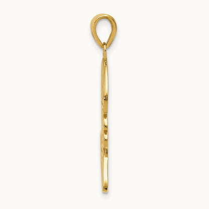 Polished LOVE Heart Pendant, 14K Gold