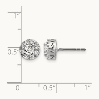 Diamond Semi-mount Stud Earrings, 14K White Gold