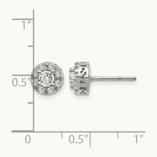 Diamond Semi-mount Stud Earrings, 14K White Gold