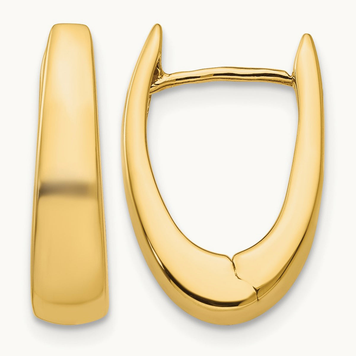 Polished Hinged Hoop Earrings, 14K