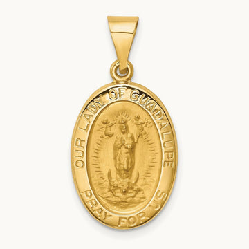 Polished and Satin Our Lady Guadalupe Medal Hollow Pendant — photo set
