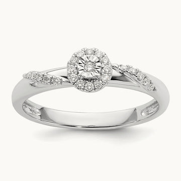 Complete Diamond Trio Engagement Ring, 14K White Gold