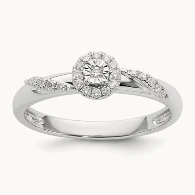 Complete Diamond Trio Engagement Ring, 14K White Gold