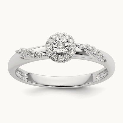 Complete Diamond Trio Engagement Ring, 14K White Gold