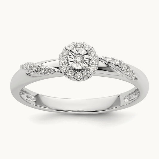 Complete Diamond Trio Engagement Ring, 14K White Gold