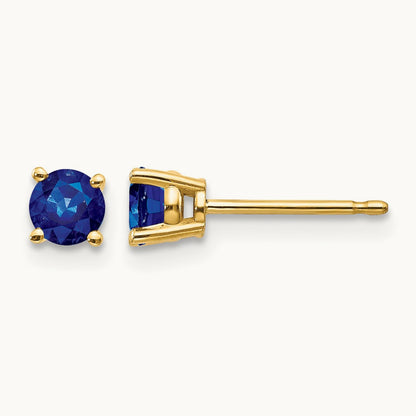 Sapphire Post Earrings, 14K