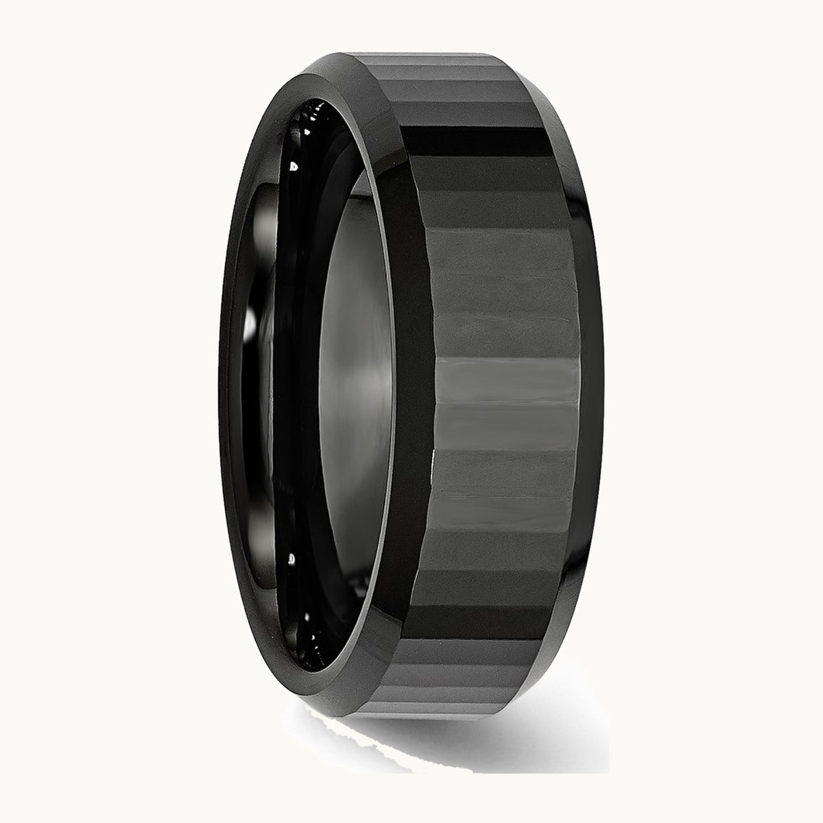 Faceted Beveled Edge Polished Band — photo set