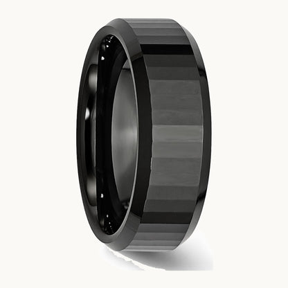 Faceted Beveled Edge Polished Band — photo set