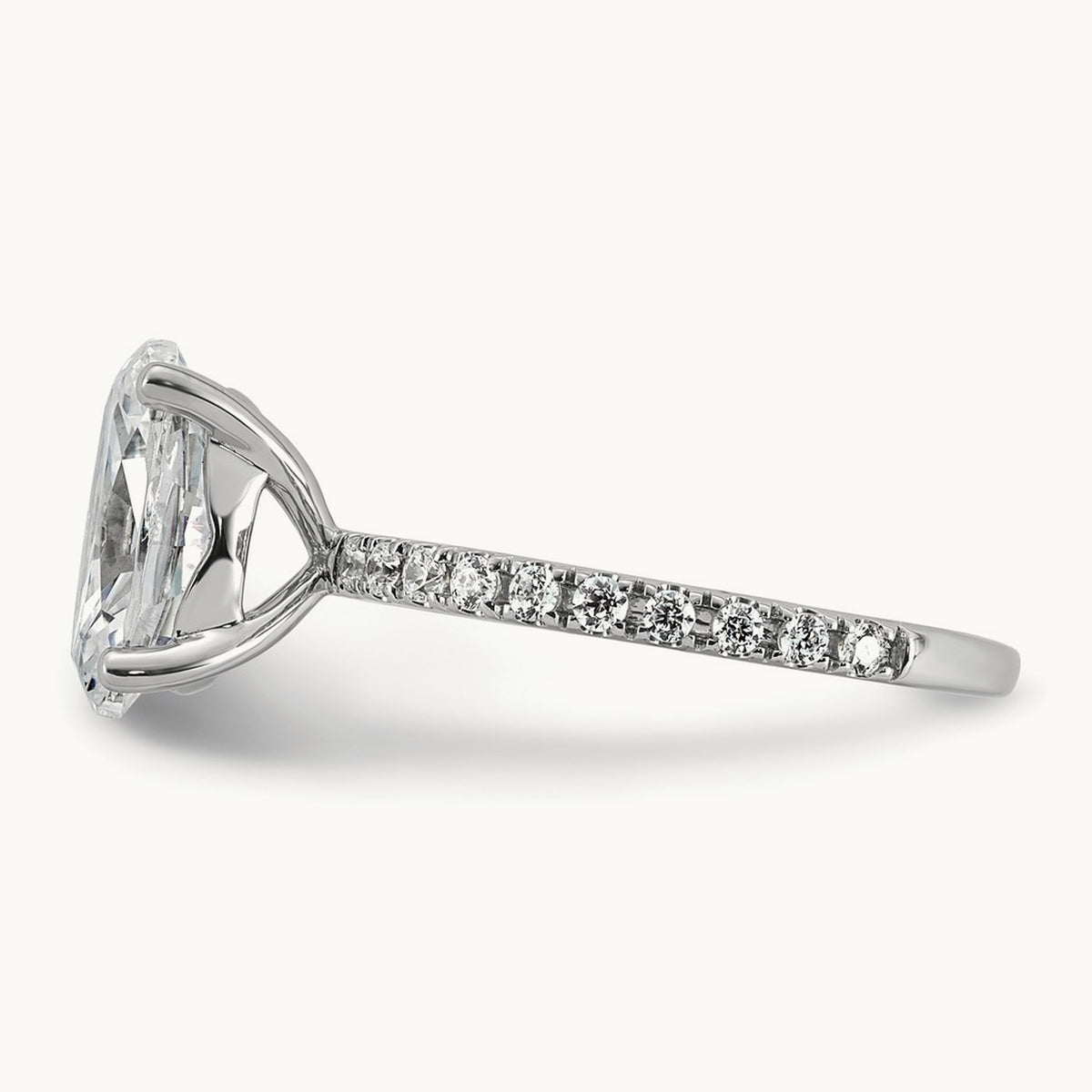 Oval Semi-Mount Engagement Ring, 3.50 ct tw Lab-Grown Diamond