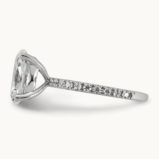 Oval Semi-Mount Engagement Ring, 3.50 ct tw Lab-Grown Diamond