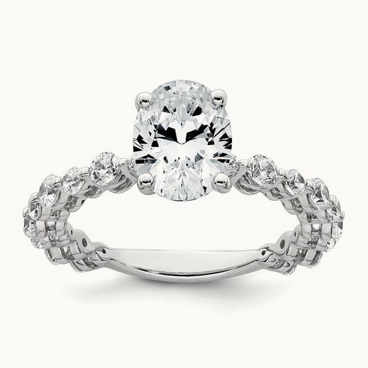 Oval Shared Prong Engagement Ring, 2.25 ct tw Lab-Grown Diamond