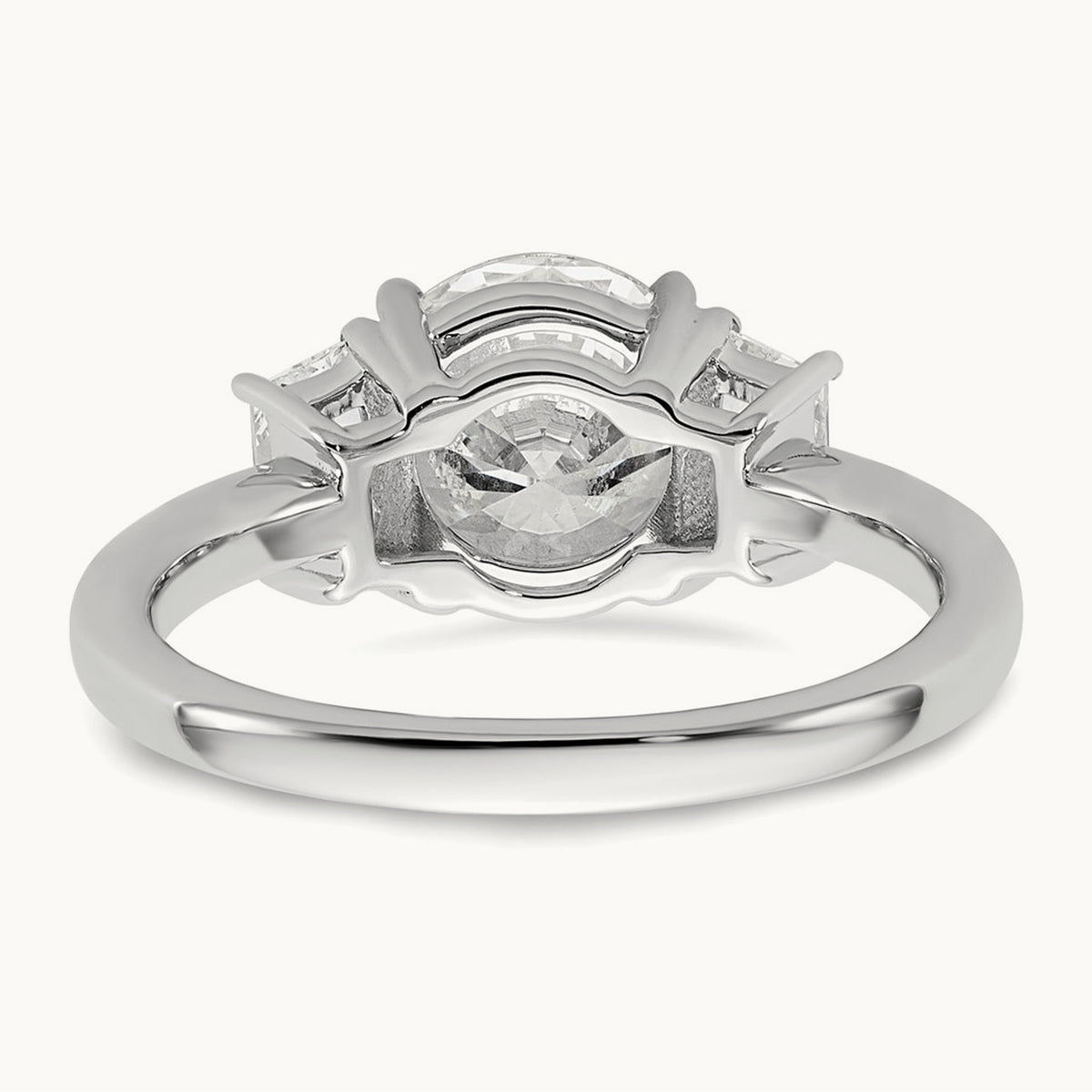 Trapezoid Sidestones Engagement Ring, 0.25-3.75 ct tw Lab-Grown Diamond — 2 1/2 ct, VS (Best) · Certified, 14K White Gold