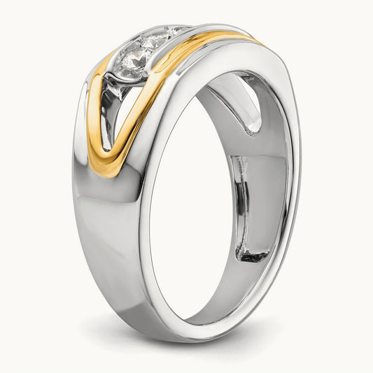 5 Stone Men's Ring, 0.50 ct tw Lab-Grown Diamond