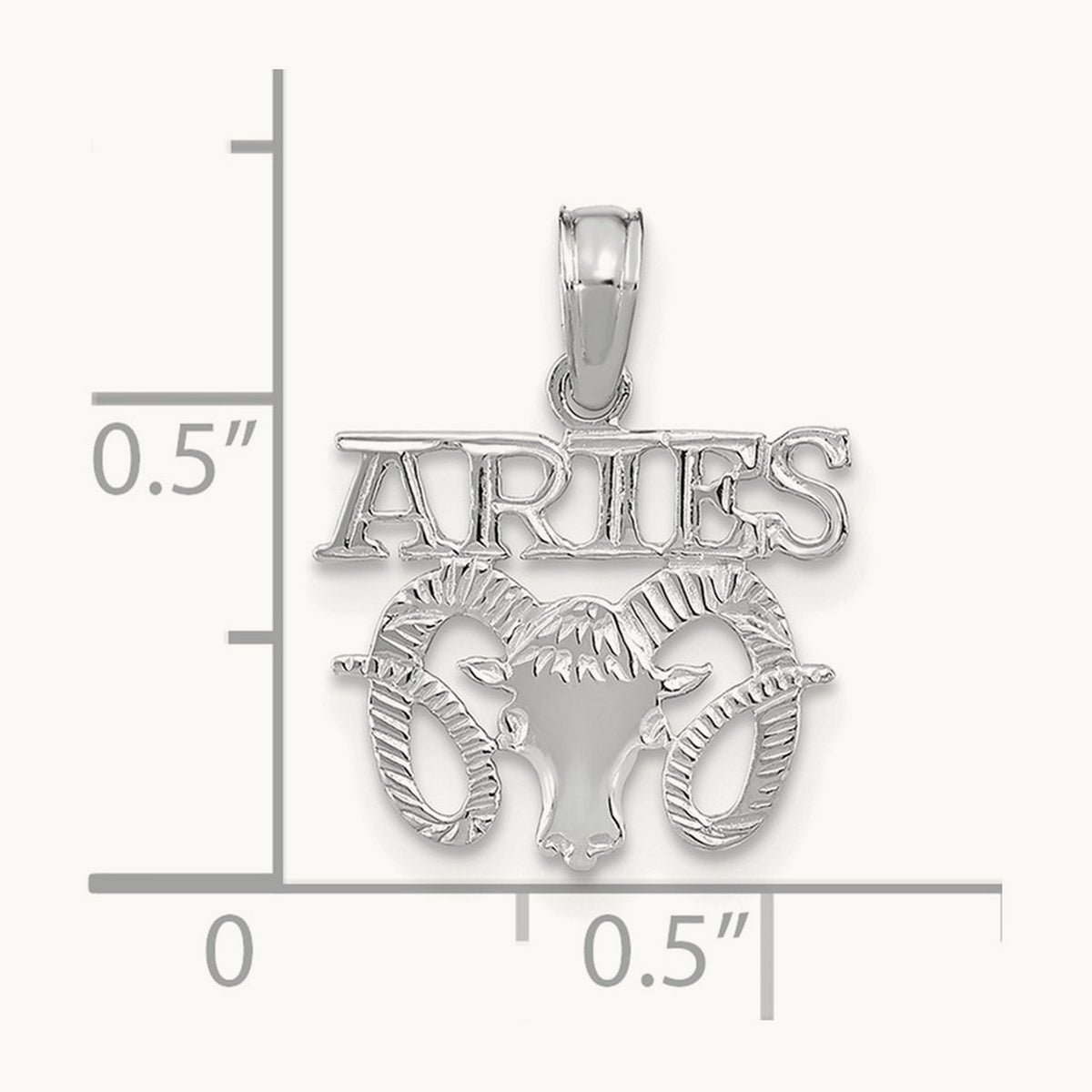ARIES Zodiac Charm — 14K White Gold