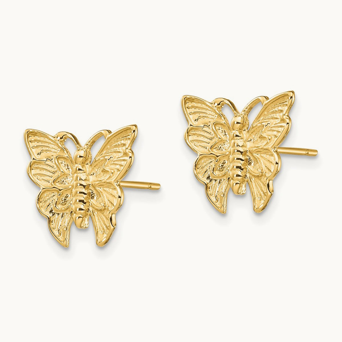 Polished Butterfly Post Earrings — 12mm
