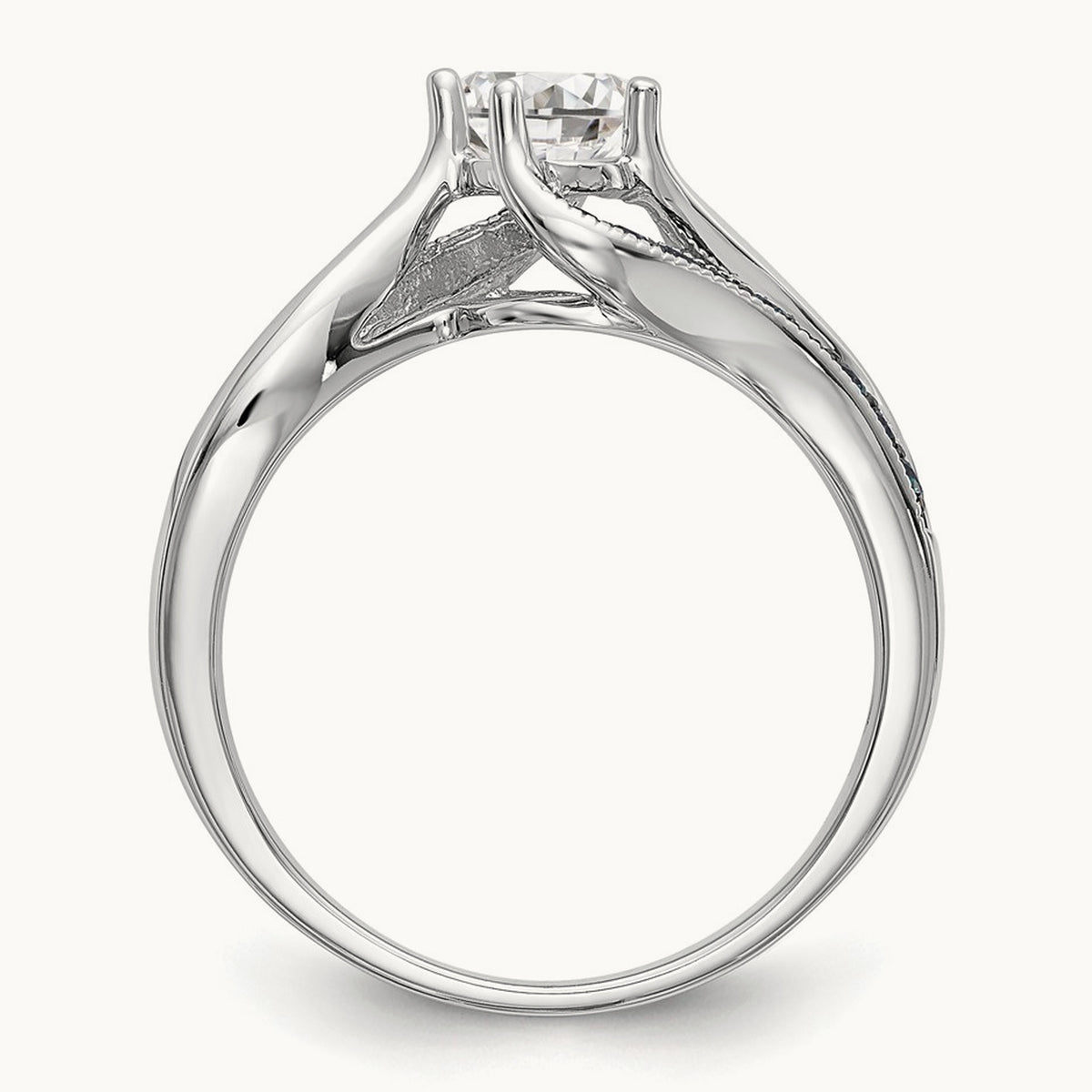 Semi-Mount Blue Engagement Ring, 0.15 ct tw