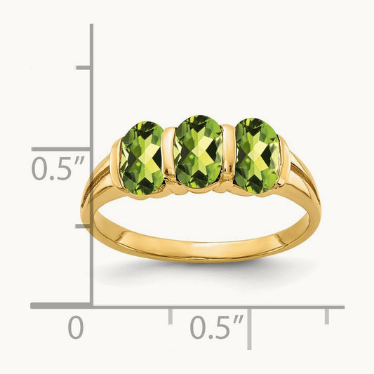6x4mm Oval Peridot ring, 14K