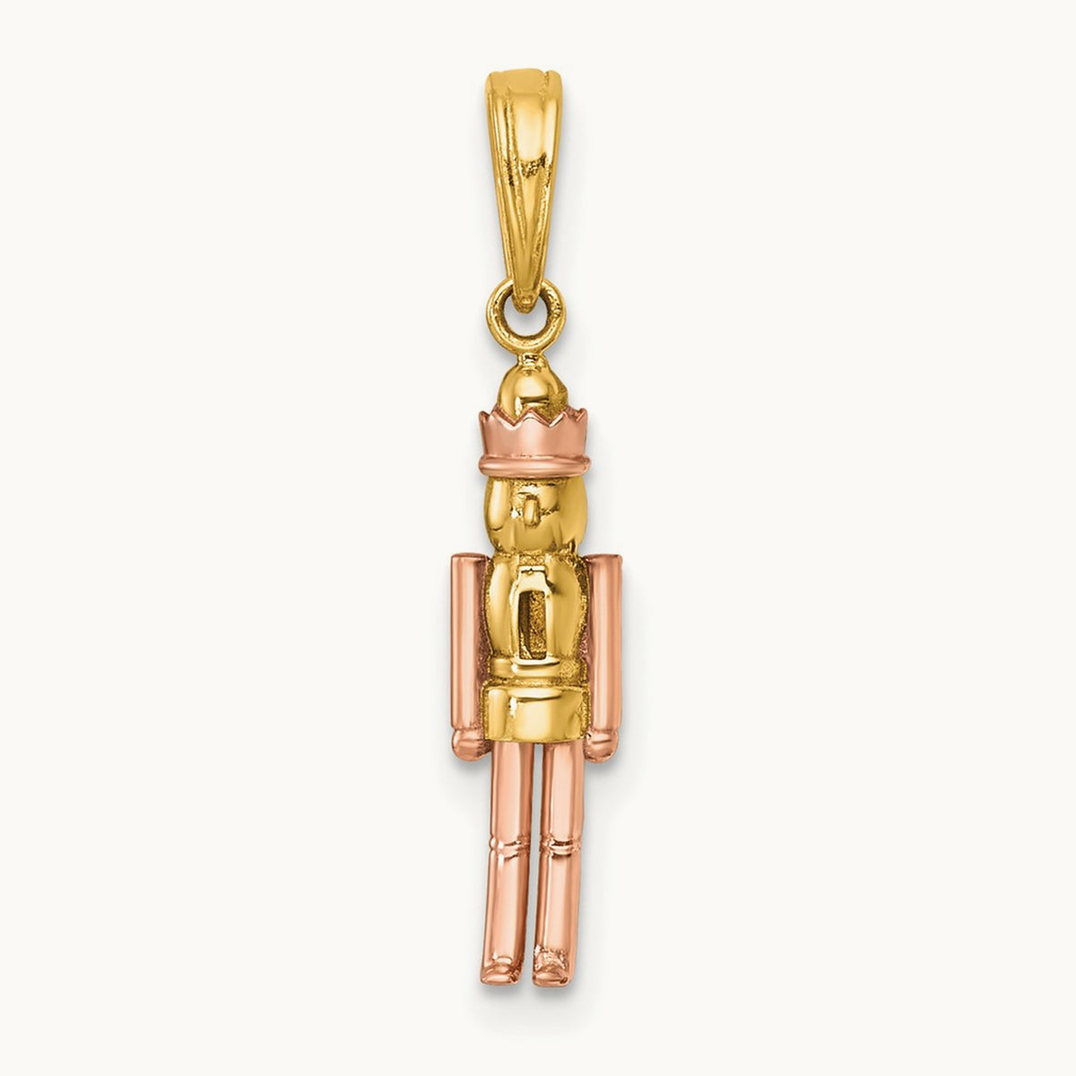 plating Polished Nut Cracker Charm, 14K with Rose