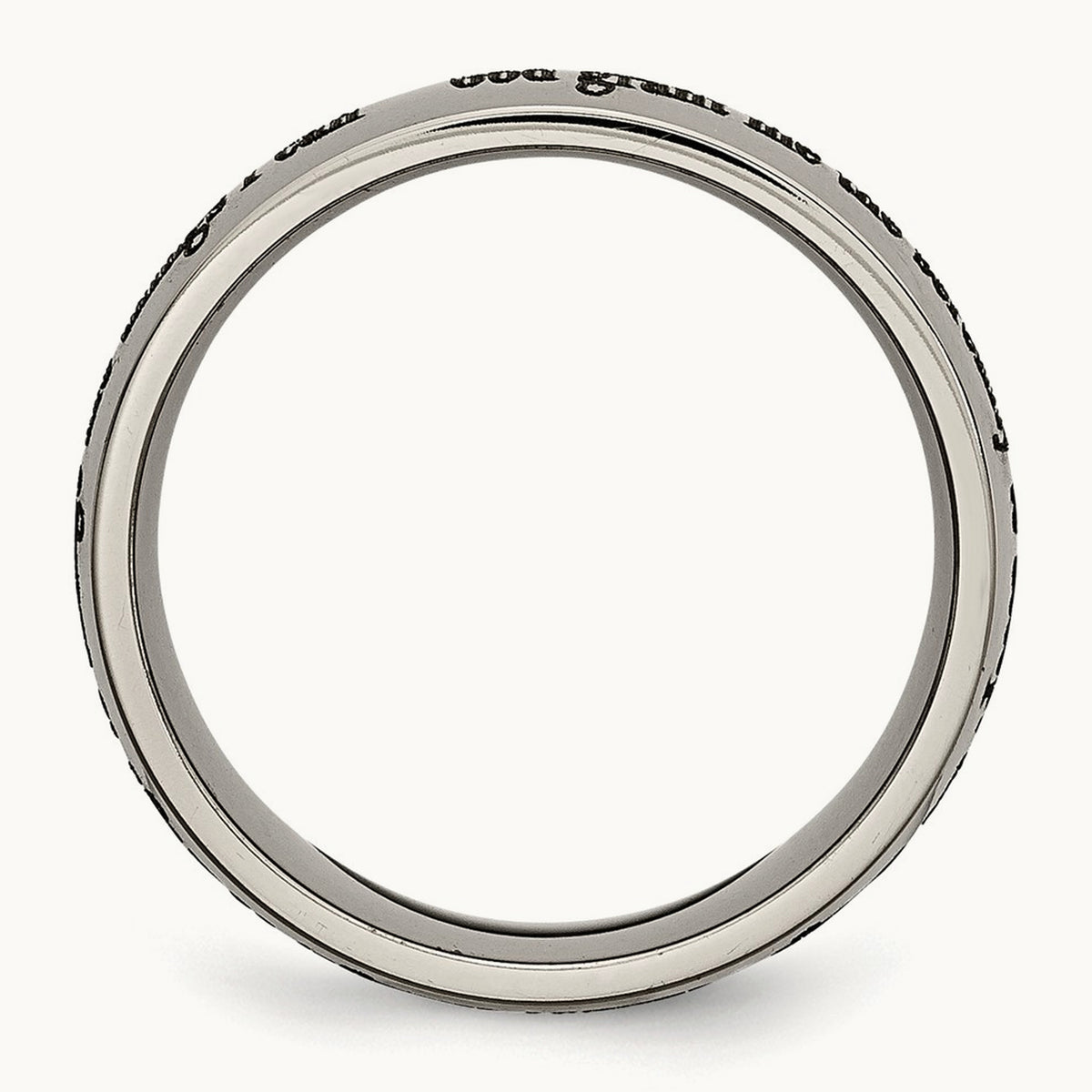 Polished Serenity Prayer Laser Design Band — photo set