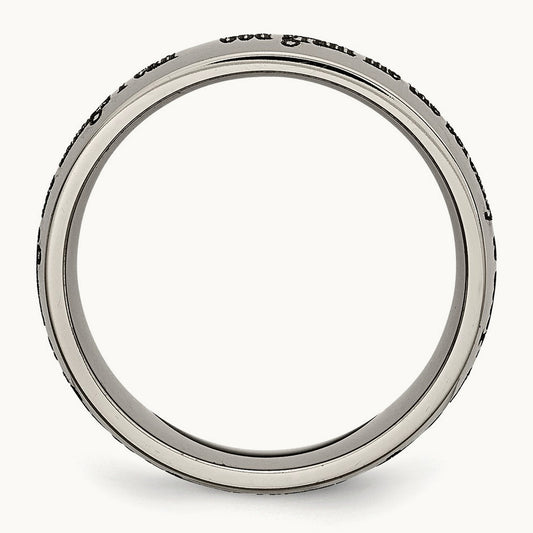 Polished Serenity Prayer Laser Design Band — photo set