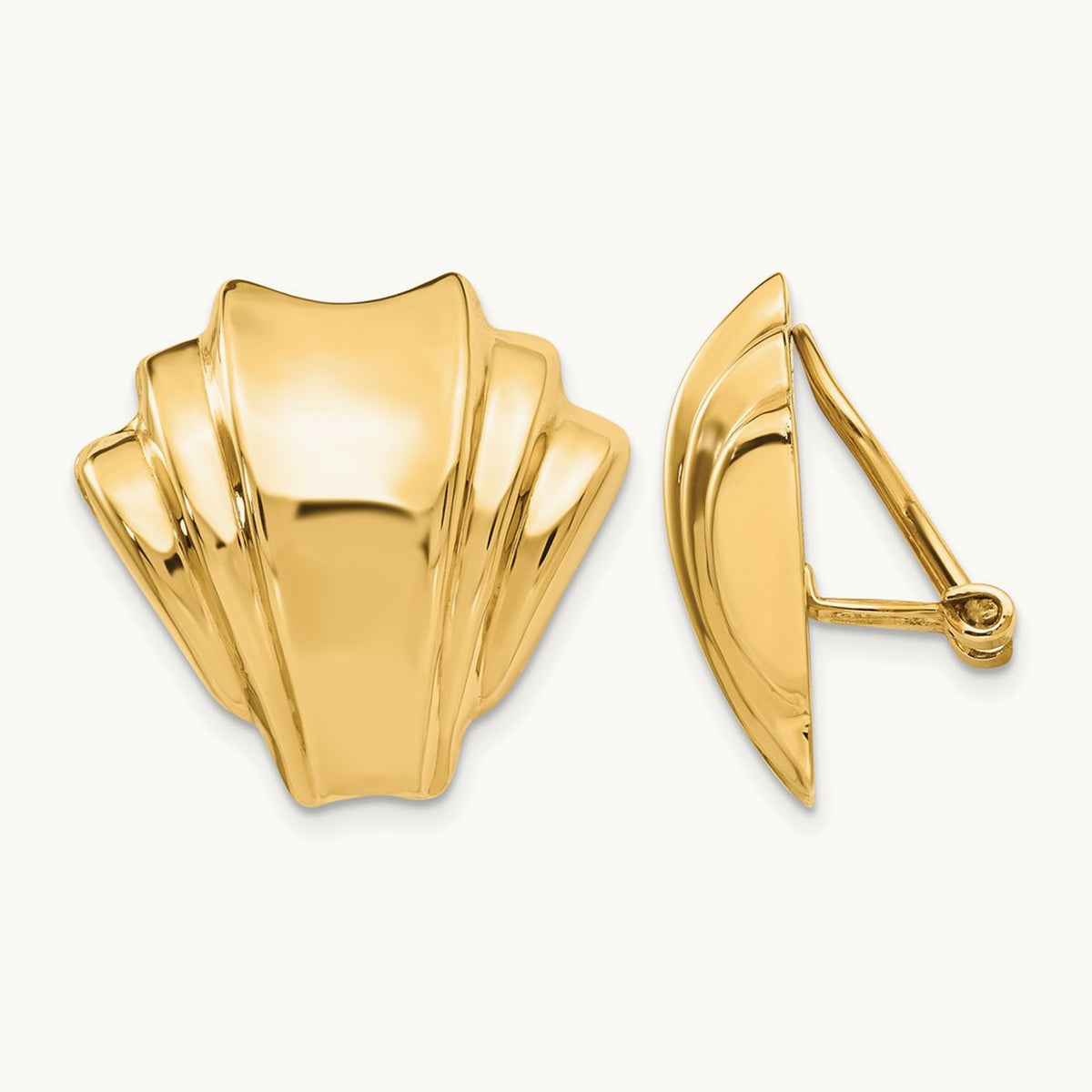 Omega Clip Polished Non-pierced Earrings — photo set