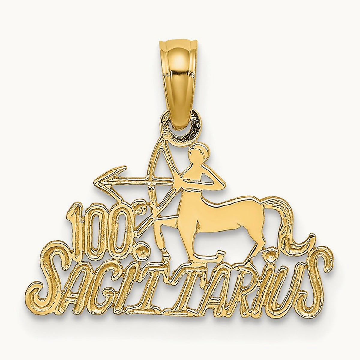 100% SAGITTARIUS Zodiac Charm — 14K Yellow Gold