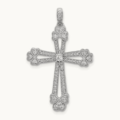 Diamond Budded Cross Pendant — 35mm