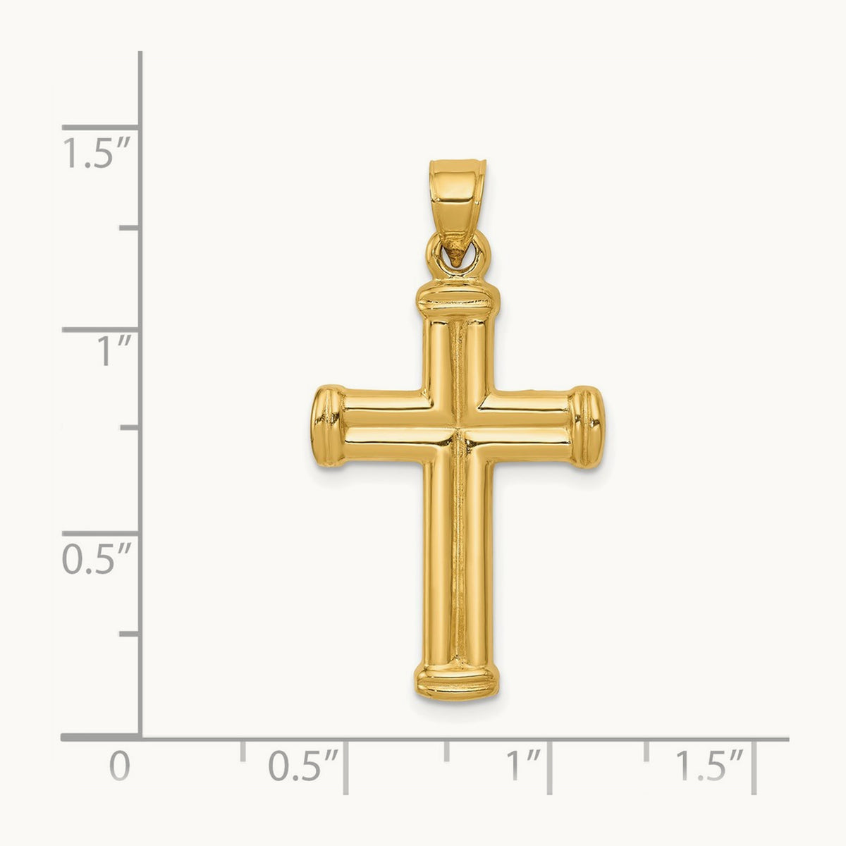 Hollow Cross Pendant, 14K