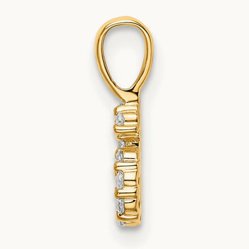 Diamond Number 6 Pendant — 14K Yellow Gold, 12.85mm