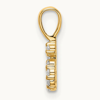 Diamond Number 6 Pendant — 14K Yellow Gold, 12.85mm