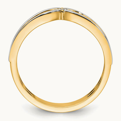 14ktt IB Goodman Mens Polished Complete 1/20ct Diamond Ring
