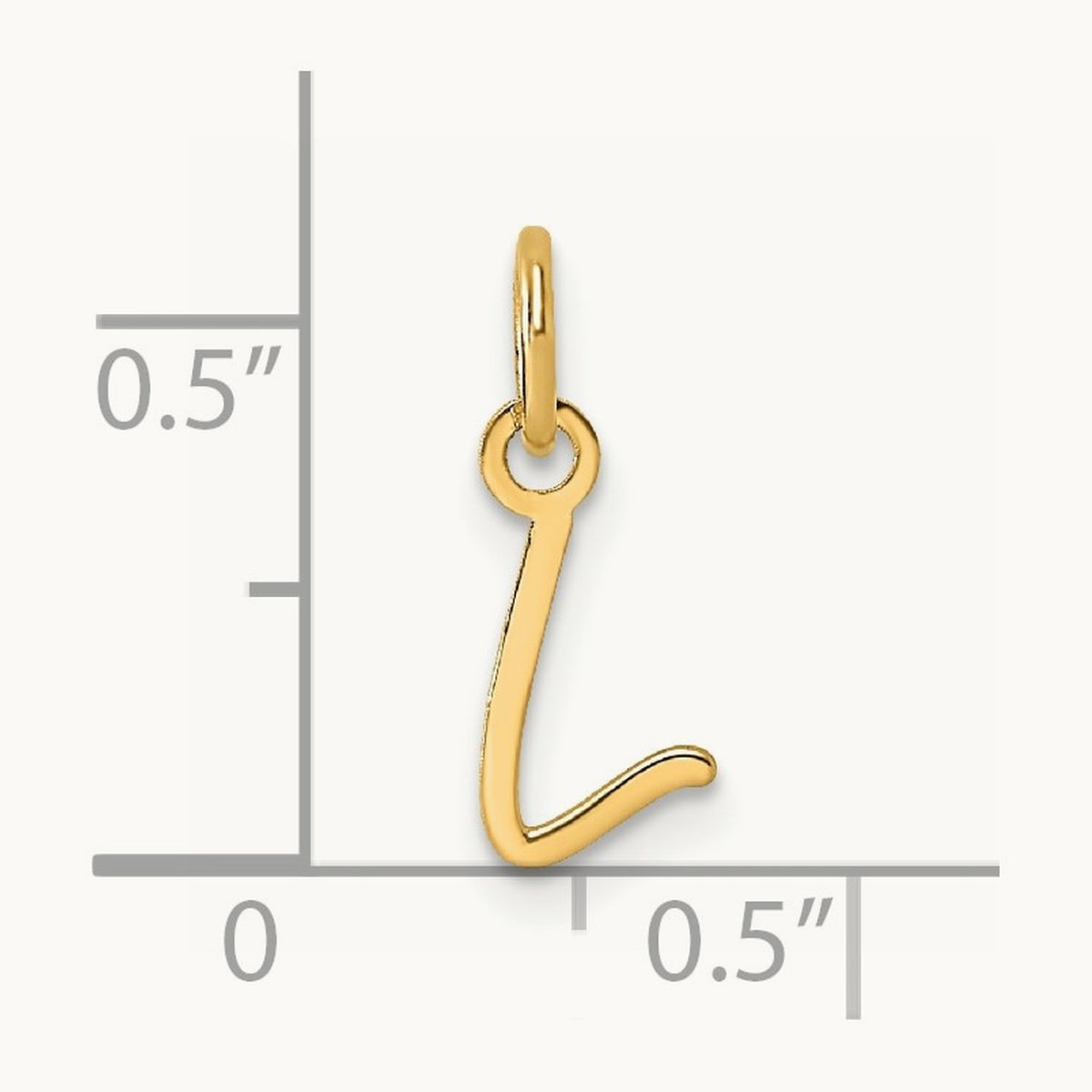 Uppercase Initial Charm — 14K Yellow Gold, L