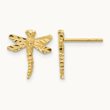 Dragonfly Post Earrings, 14K