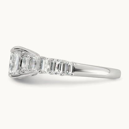 Cushion Engagement Ring, 3.25 ct tw Lab-Grown Diamond — 14K White Gold