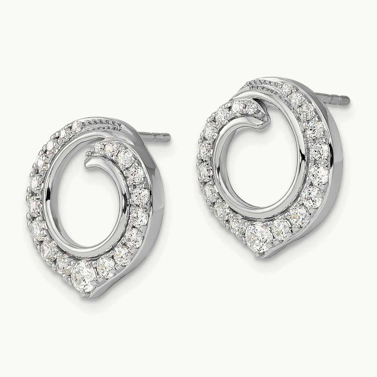 Circle Post Earrings, 1.00 ct tw Lab-Grown Diamond