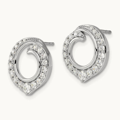 Circle Post Earrings, 1.00 ct tw Lab-Grown Diamond