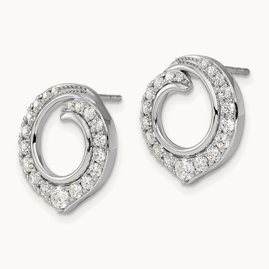 Circle Post Earrings, 1.00 ct tw Lab-Grown Diamond