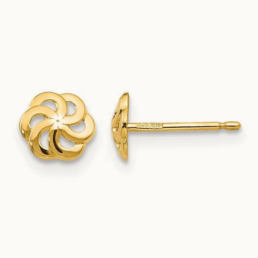 Polished Flower Post Earrings — photo set